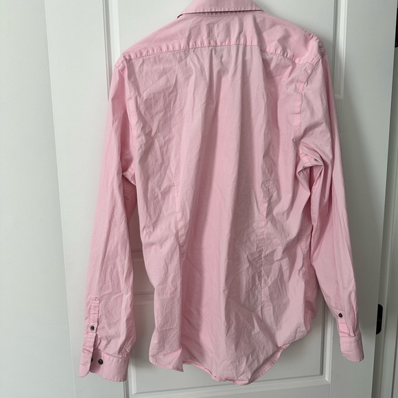 EXPRESS Men 1MX Light Pink Extra Slim Fit Stretch Front Button Shirt XL - Picture 8 of 8